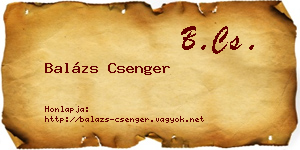 Balázs Csenger névjegykártya